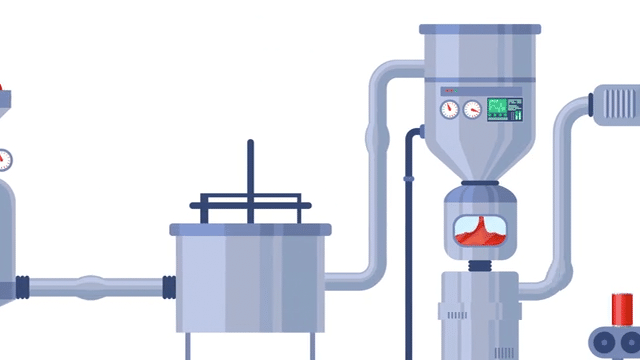 Factory scene from a food waste animation video created by Sound Motive