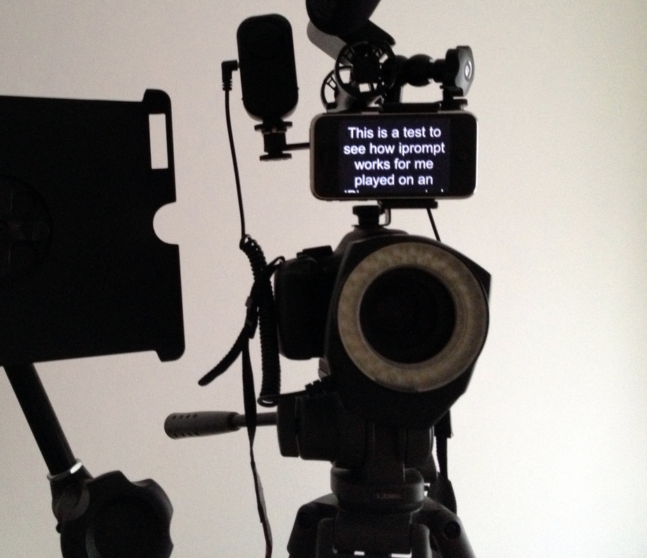 shilloutte of a camera with tele prompter